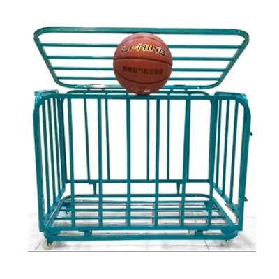 Heavy-Duty Metal Basketball Storage Cage | Wheeled Ball Cart for Sports Facilities