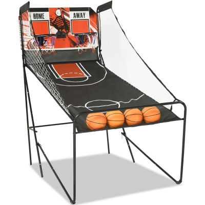 Foldable Indoor Basketball Arcade Game | Electronic Double Shot Basketball Machine for Home Game Roo