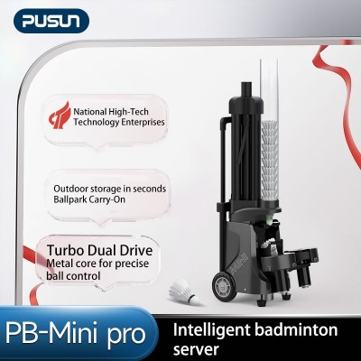 PUSUN PB-Mini Pro Badminton Shuttlecock Server | APP Controlled Portable Feeding Machine for Solo Pr