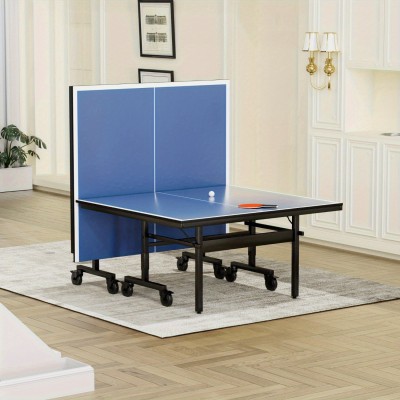 Foldable Indoor Ping Pong Table | Official Size Table Tennis Table with Wheels for Easy Storage