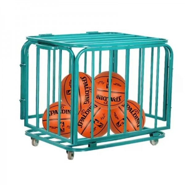 Heavy-Duty Metal Basketball Storage Cage | Wheeled Ball Cart for Sports Facilitiesimg-1