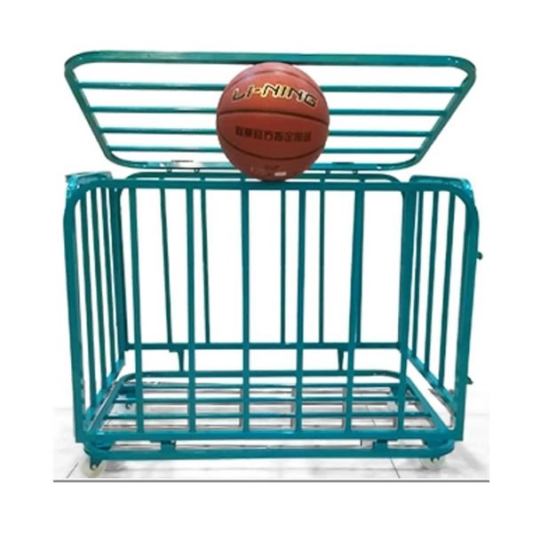 Heavy-Duty Metal Basketball Storage Cage | Wheeled Ball Cart for Sports Facilitiesimg-4