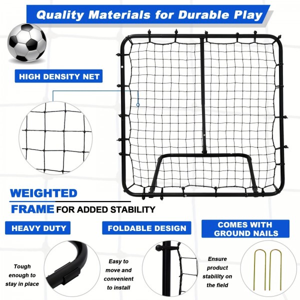 Foldable Multi-Sport Soccer Rebounder Net | Portable Training Rebound Net for Football & Soccer Drilimg-2