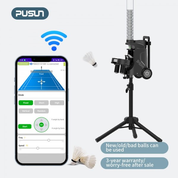 PUSUN PB-Mini Pro Badminton Shuttlecock Server | APP Controlled Portable Feeding Machine for Solo Primg-3