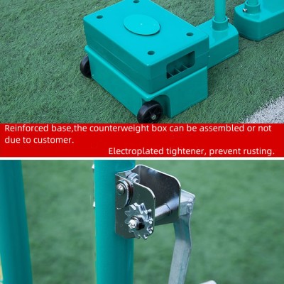 Heavy Duty Steel Badminton Poles with Wheels | Weatherproof Badminton Net Set with Counterweight