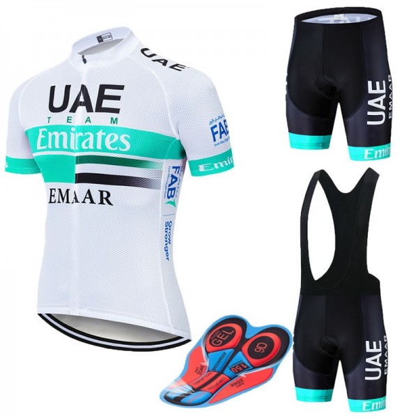 UAE Team Emirates Short Sleeve Cycling Kit Quick Dry Road Bike Jersey and Bib Shorts Setimg-2