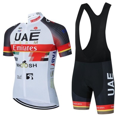 UAE Team Emirates Short Sleeve Cycling Kit Quick Dry Road Bike Jersey and Bib Shorts Set
