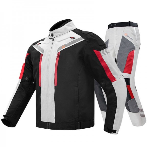 Breathable Waterproof Motorcycle Jacket and Pants Set Reflective CE Protective Gear for Ridersimg-2