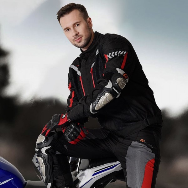 Breathable Waterproof Motorcycle Jacket and Pants Set Reflective CE Protective Gear for Ridersimg-5