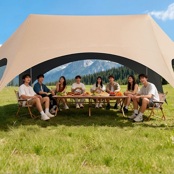 Large Capacity Oxford Fabric Camping Tarp 2-18 Person Quick Assemble UV Blocking Rainproof Canopyimg-3