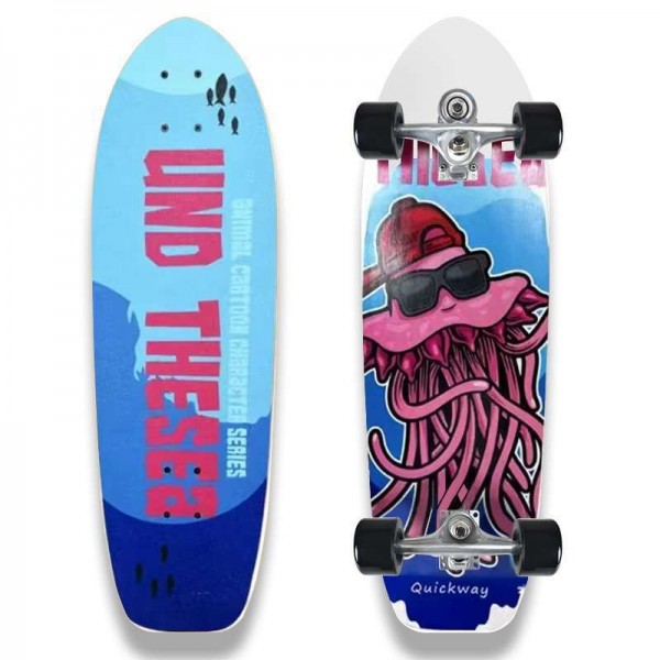 Single Kick 32 Inch Surf Skateboard Lightweight for Carving and Pumpingimg-2