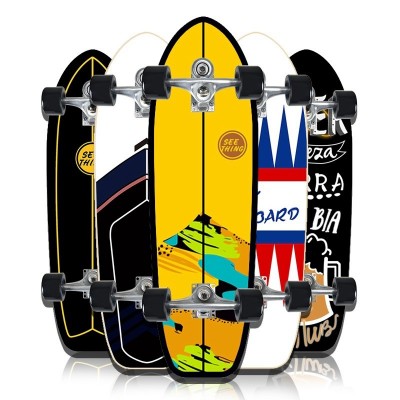 Single Kick 32 Inch Surf Skateboard Lightweight for Carving and Pumping