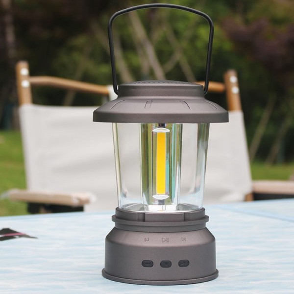 Bluetooth Speaker Camping Lantern USB Rechargeable Warm White and Cool White Light for Outdoor Tripsimg-3