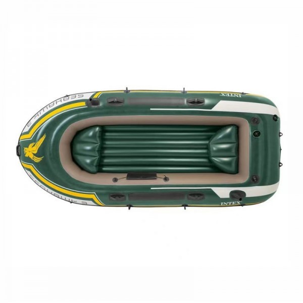 Intex Seahawk 4 Person Inflatable Boat Set Fishing Kayak Raft with Oars and Pump for Lake and Riverimg-2