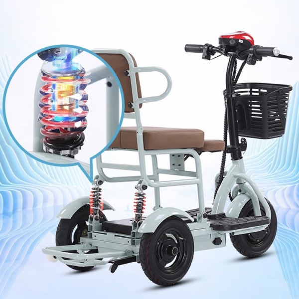 Folding Lightweight Electric Tricycle for Seniors Portable 3 Wheel Scooter for Elderly Mobilityimg-5