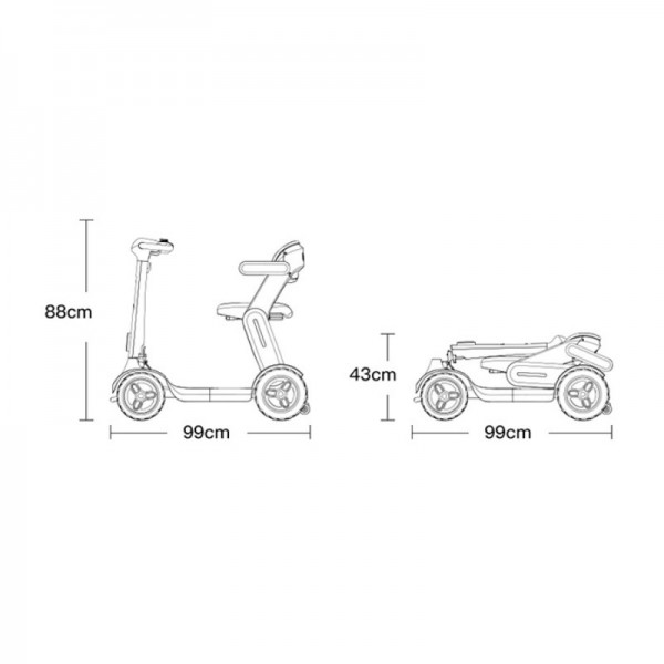 Foldable 4-Wheel Electric Mobility Scooter Long Range Portable Senior E-Scooter for Daily Useimg-2