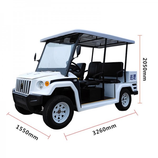 Heavy-Duty Electric Security Patrol Car 4-Passenger Golf Cart Style Vehicle for Resortimg-4