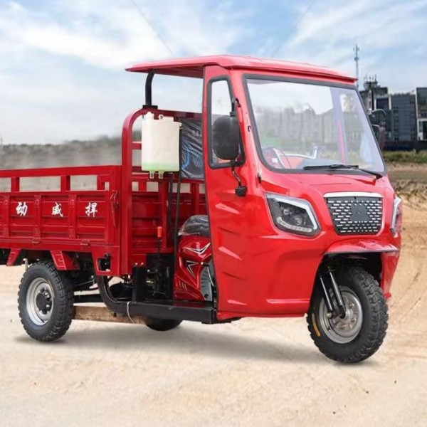 Heavy-Duty 3-Wheel Gas Cargo Tricycle Water-Cooled Hydraulic Dump Trike for Farmimg-4