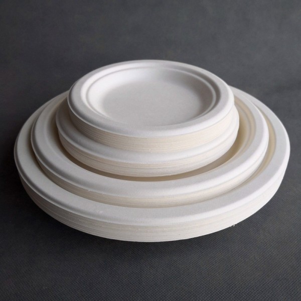 Heavy-Duty Biodegradable Sugarcane Plates 6/7/9/10/12 inch Bulk Pack for Food Serviceimg-2