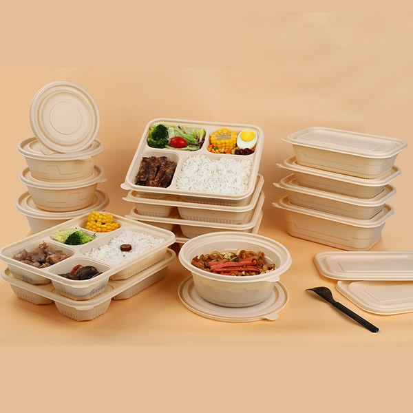 Bulk Cornstarch Compostable Takeaway Containers Biodegradable Meal Prep Boxes for Food Serviceimg-2