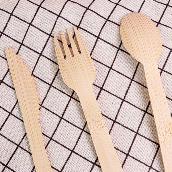 Bulk Disposable Bamboo Cutlery Set Compostable Bamboo Forks Knives Spoons for Cateringimg-5