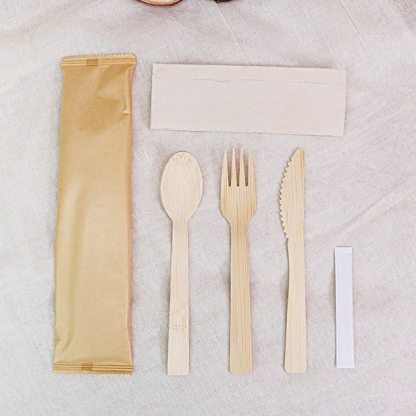Bulk Disposable Bamboo Cutlery Set Compostable Bamboo Forks Knives Spoons for Cateringimg-6
