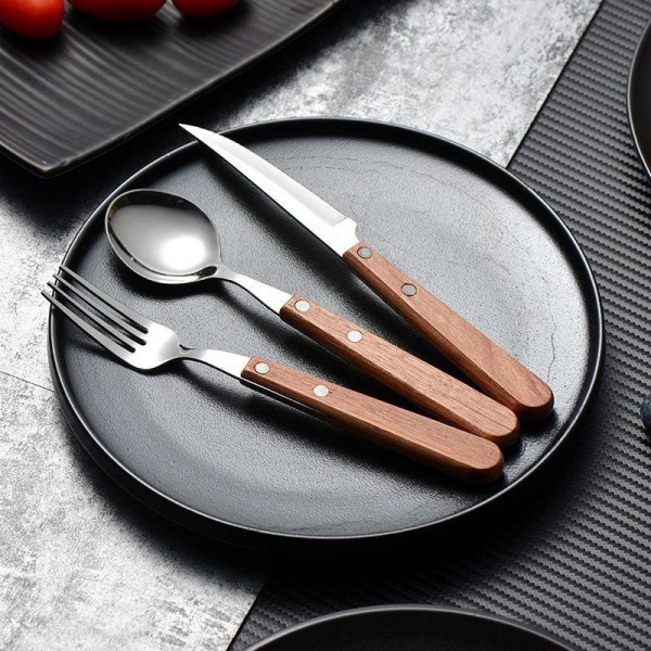 Vintage Rosewood Handle Steak Cutlery Set Stainless Steel Western Tableware for Restaurant & Homeimg-5
