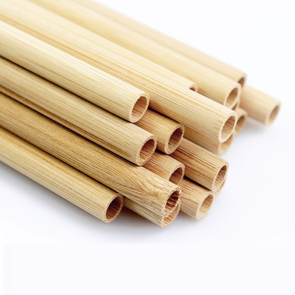 Food-Grade Bamboo Straws No Wax No Paint Flat Tip Disposable Utensils for Bars & Cafesimg-2