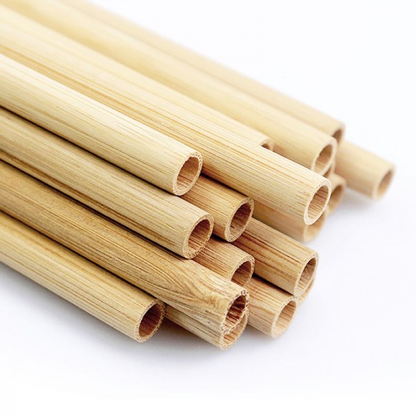Food-Grade Bamboo Straws No Wax No Paint Flat Tip Disposable Utensils for Bars & Cafesimg-5