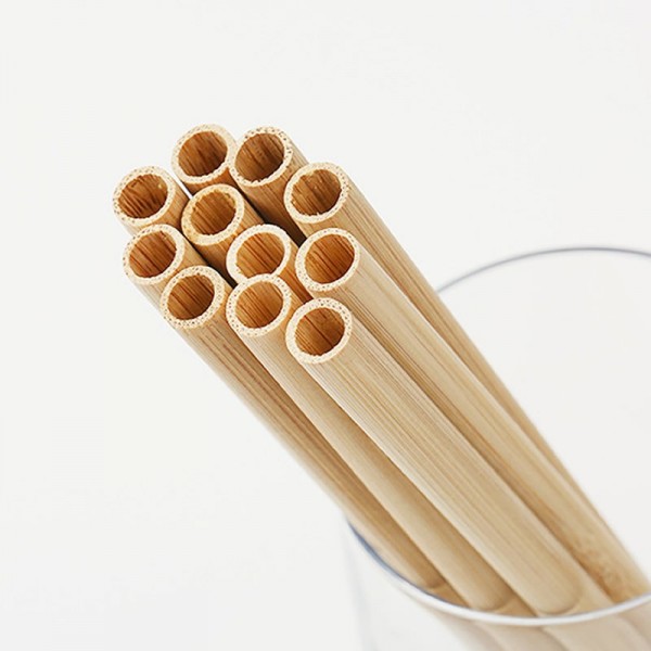 Food-Grade Bamboo Straws No Wax No Paint Flat Tip Disposable Utensils for Bars & Cafesimg-6