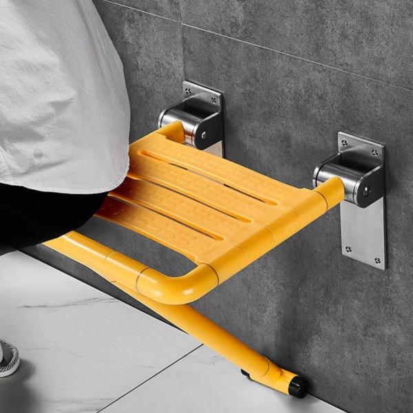 Foldable Wall-Mounted Shower Seat Non-Slip Bathroom Bench for Elderly & Disabledimg-3