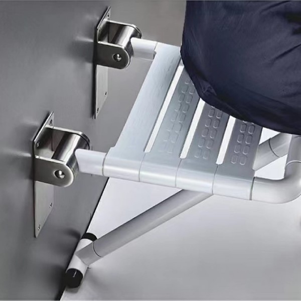Foldable Wall-Mounted Shower Seat Non-Slip Bathroom Bench for Elderly & Disabledimg-4