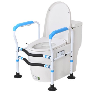 Adjustable Height Toilet Safety Frame Stainless Steel Bathroom Grab Bar for Elderly & Seniors