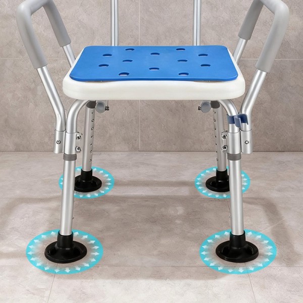 Height-Adjustable Shower Chair with Back & Arms Heavy-Duty Shower Bench for Elderlyimg-4