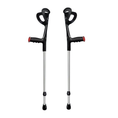 Stainless steel cane with 10 height adjustment, anti slip U-shaped handle elbow walker suitable for