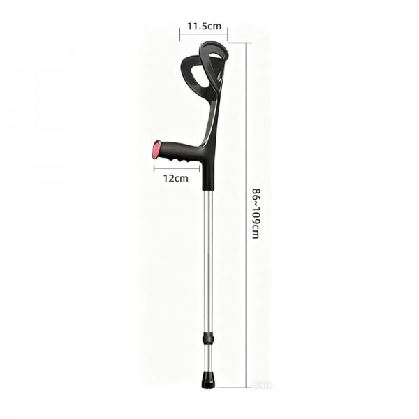 Stainless steel cane with 10 height adjustment, anti slip U-shaped handle elbow walker suitable forimg-3