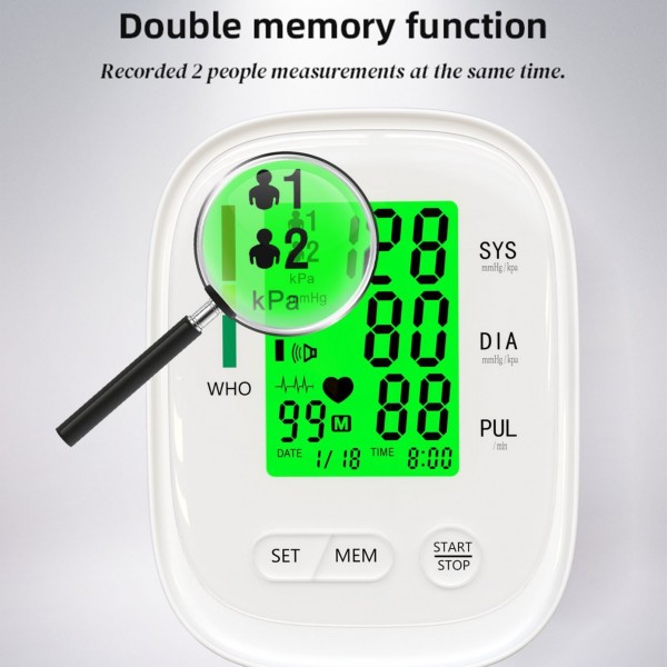 Portable upper arm automatic blood pressure monitor for daily home monitoring with English subtitlesimg-3