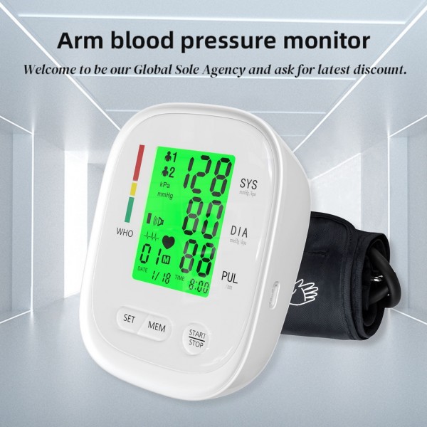 Portable upper arm automatic blood pressure monitor for daily home monitoring with English subtitlesimg-4