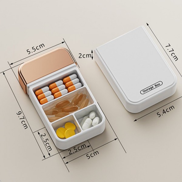Portable 4-Compartment Daily Pill Organizer Small Travel Pill Box for Pocket & Purseimg-7