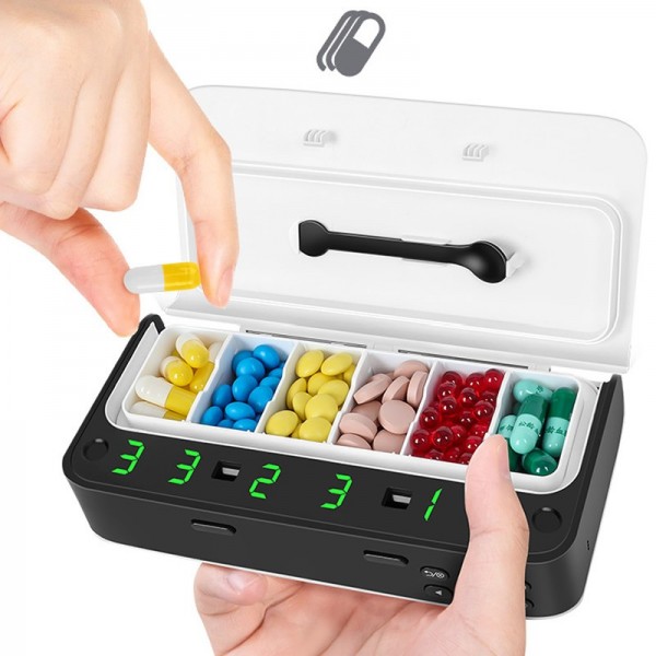 7-Day Smart Pill Box with Alarm Reminder Portable Weekly Pill Organizer for Seniorsimg-3