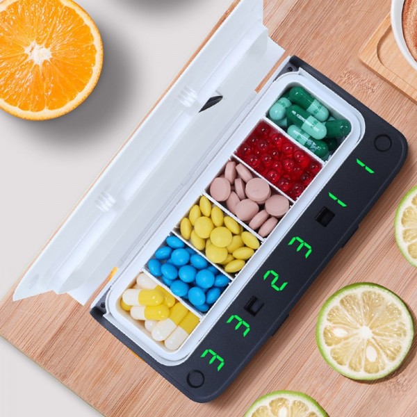 7-Day Smart Pill Box with Alarm Reminder Portable Weekly Pill Organizer for Seniorsimg-6