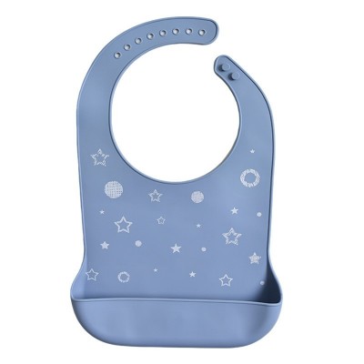 Adjustable 8-Size Adult Silicone Bib Waterproof Oil-Resistant Eating Bib for Elderly & Disabled