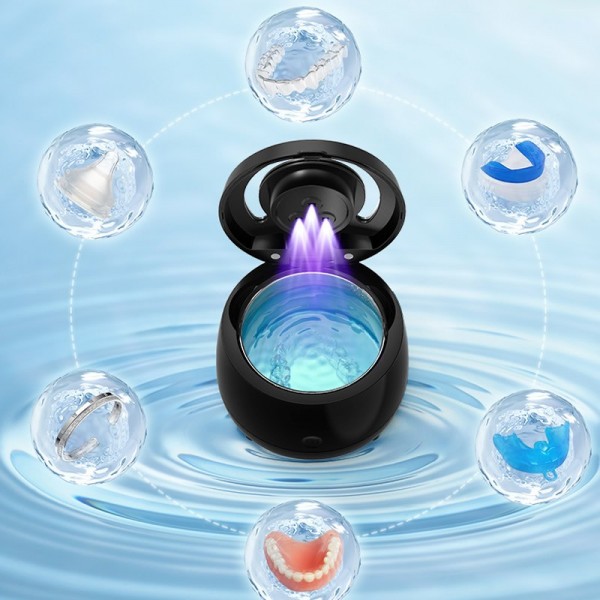Mini Ultrasonic Dental Cleaner 3-Minute Automatic Sterilizer for Dentures, Aligners & Jewelryimg-5
