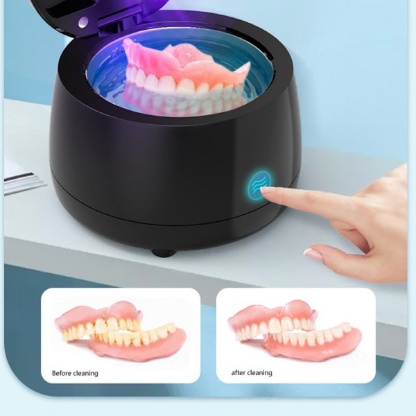 Mini Ultrasonic Dental Cleaner 3-Minute Automatic Sterilizer for Dentures, Aligners & Jewelryimg-6