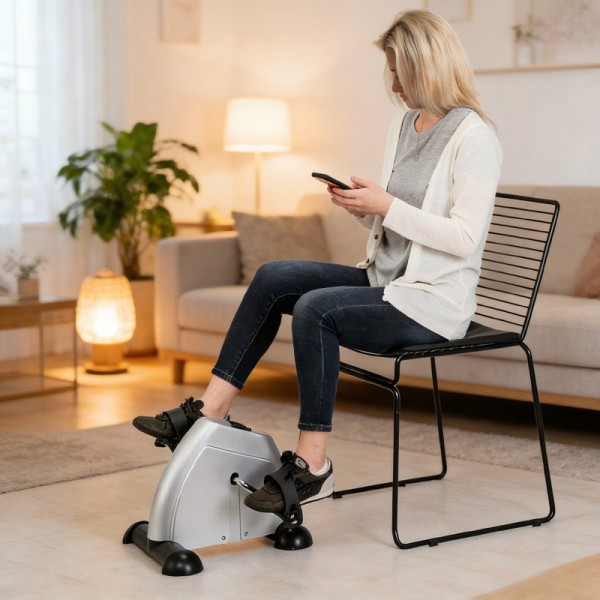 Adjustable Resistance Mini Exercise Bike Portable Pedal Trainer for Leg & Arm Workoutimg-4