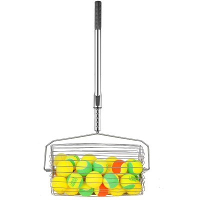 Telescopic Stainless Steel Tennis Ball Picker Roller Type Adjustable Height Ball Retriever for Tenni-img1