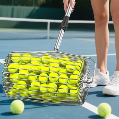 Telescopic Stainless Steel Tennis Ball Picker Roller Type Adjustable Height Ball Retriever for Tenni