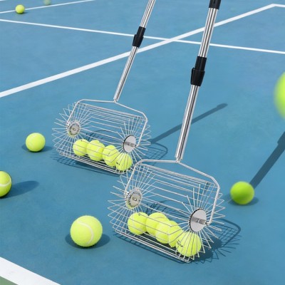 Telescopic Stainless Steel Tennis Ball Picker Roller Type Adjustable Height Ball Retriever for Tenni