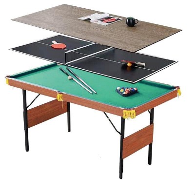 Convertible 3-in-1 Billiards Table, Ping Pong Table & Work Desk Combo