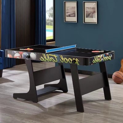 Foldable Pool Table, Space-Saving Billiards Table for Home Game Room, Indoor Use